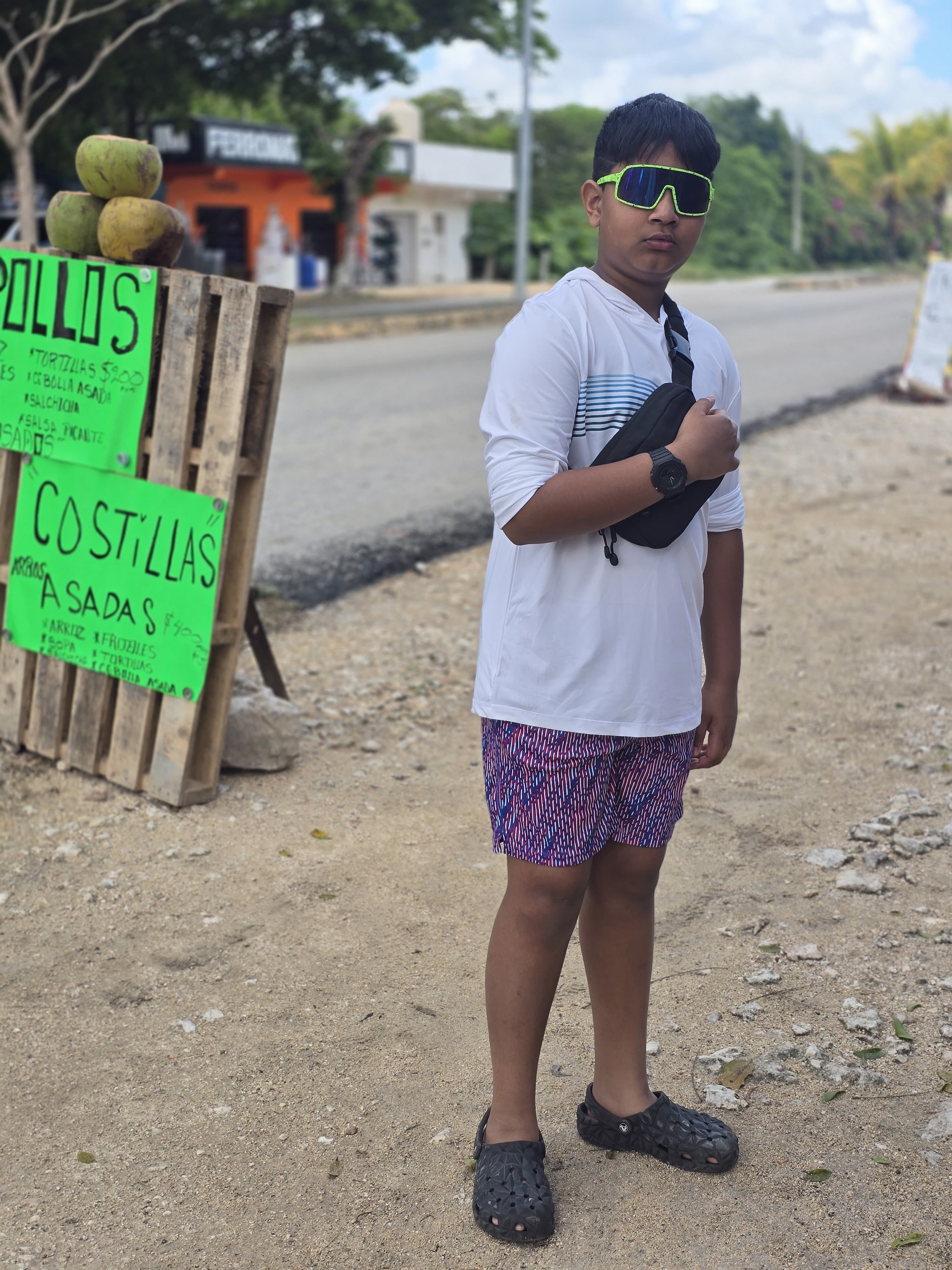 Travel portrait on a coastal street
